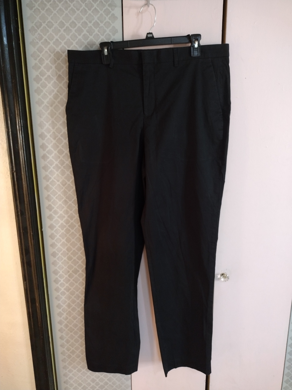 Express Men's Black Dress Pants - Slim Straight